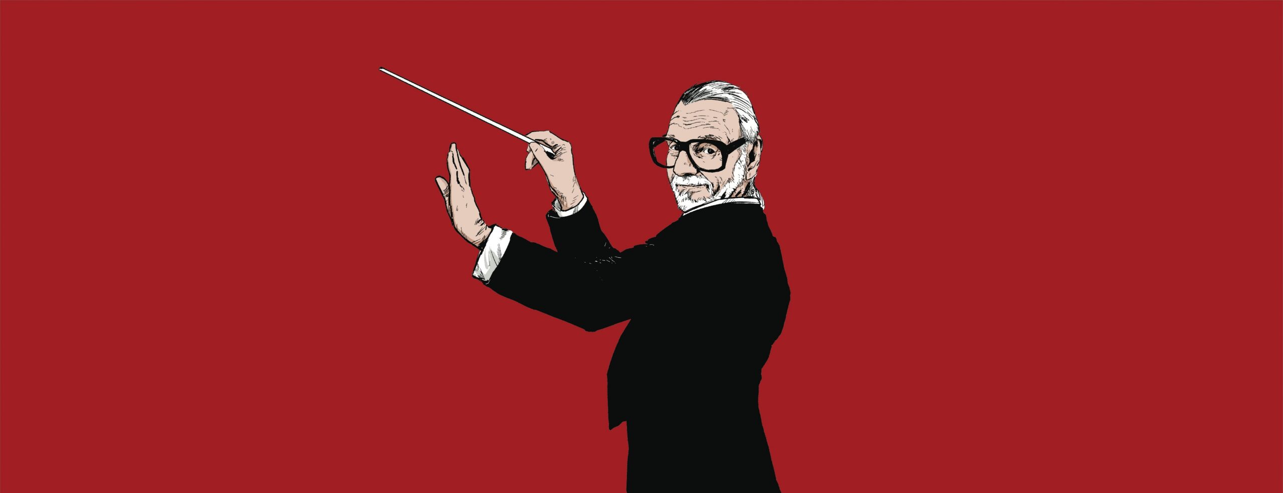 A Night at the Symphony art featuring George A. Romero as the conductor