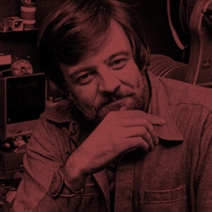 George A. Romero at the editing table